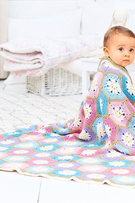 Crochet Daisy Field Blanket in Stylecraft Naturals Bamboo+Cotton 10001