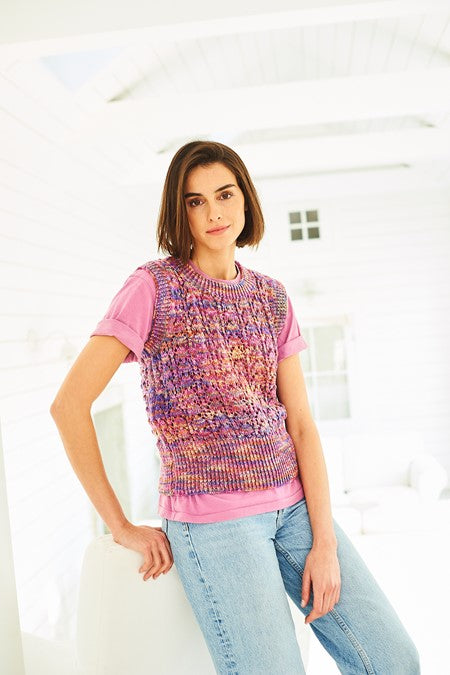 Cardigan and Tank Top in Stylecraft Batik Elements Swirl DK 10055 (printed pattern)