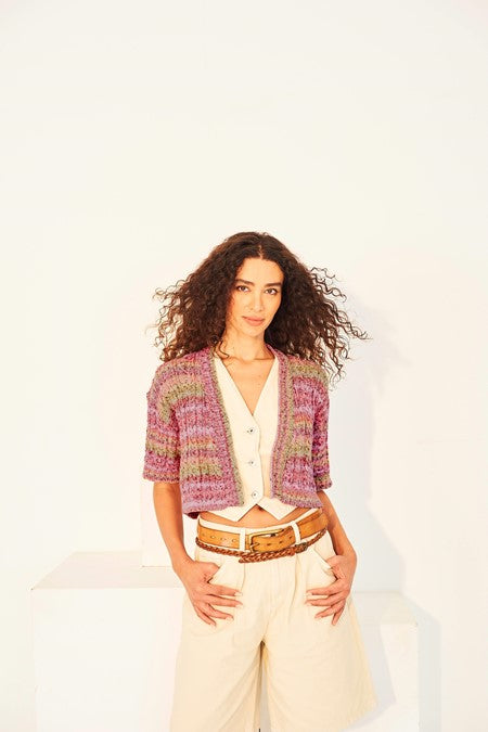 Cardigans in Stylecraft Colour Burst 10129 (printed pattern)