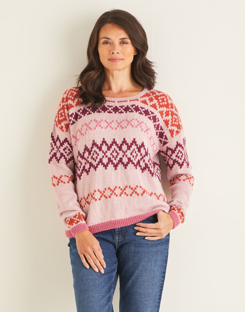 Fair Isle Slouchy Sweater in Sirdar Country Classic 4 Ply (10130)