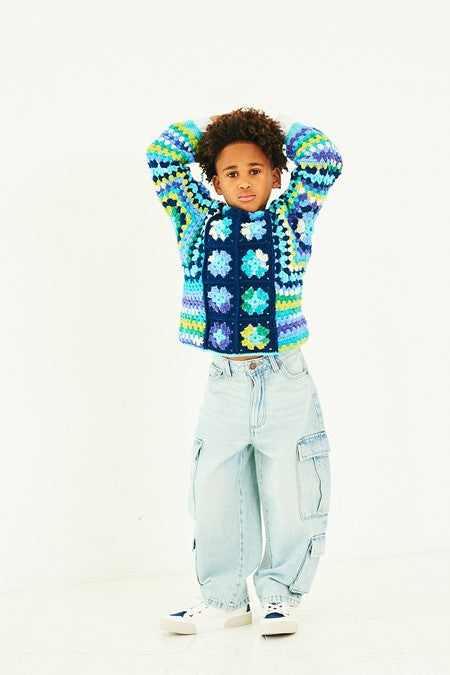 Hexagon Cardigan, Sweater and Scarf in Merry Go Round DK & Special DK (10198)