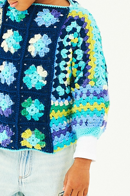 Hexagon Cardigan, Sweater and Scarf in Merry Go Round DK & Special DK (10198)