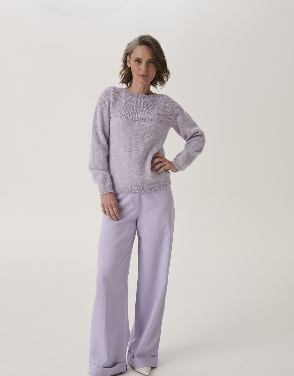 Scallop Shell Yoke Sweater in Sirdar Loveful Bio Blend 10908