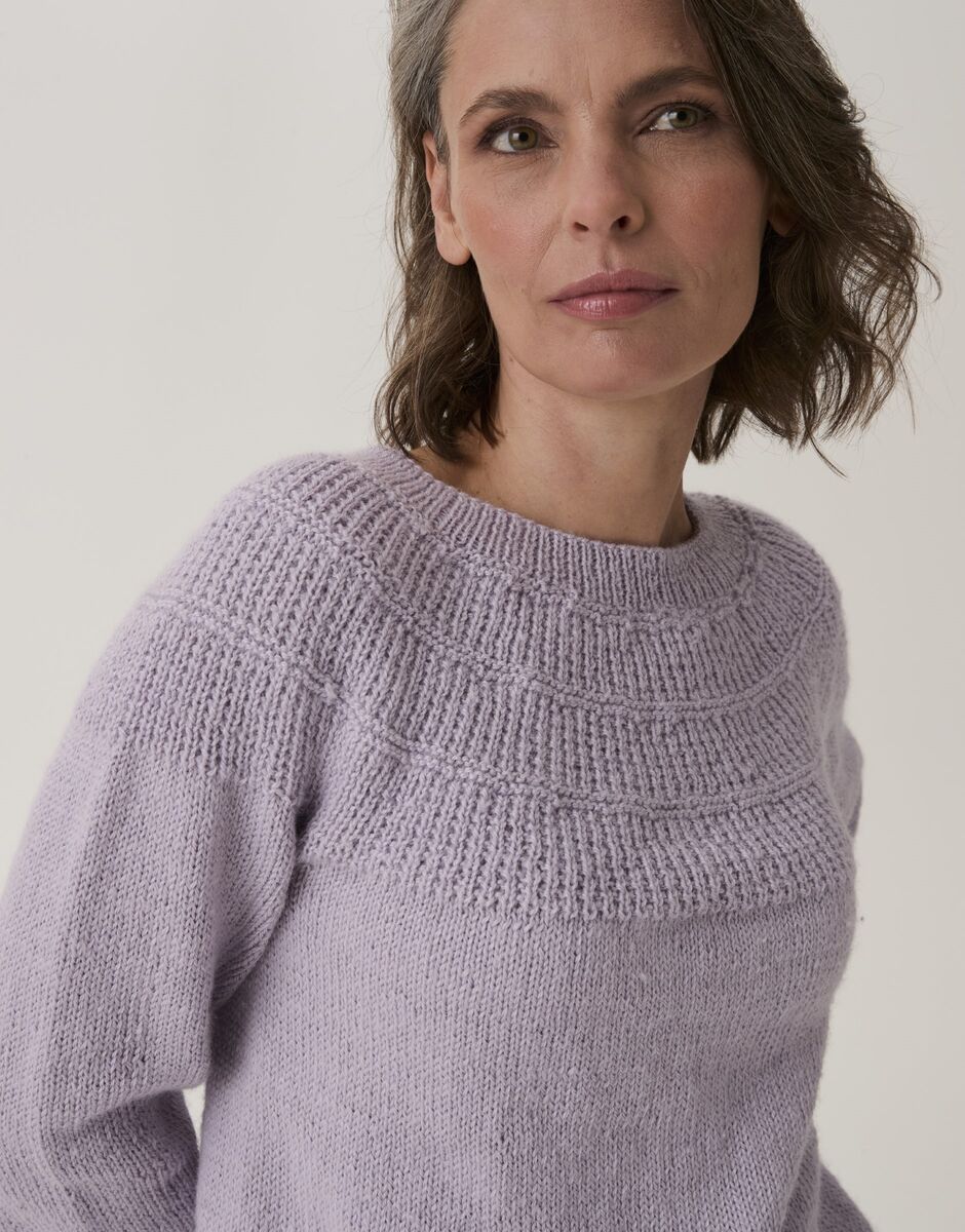 Scallop Shell Yoke Sweater in Sirdar Loveful Bio Blend 10908