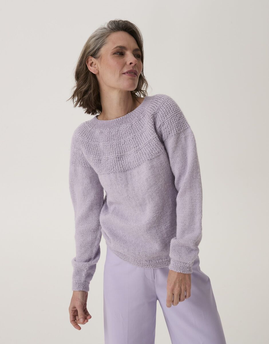 Scallop Shell Yoke Sweater in Sirdar Loveful Bio Blend 10908