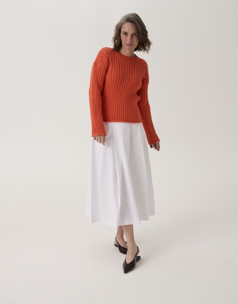 Trumpet Flower Rib Sweater in Sirdar Loveful Bio Blend 10909