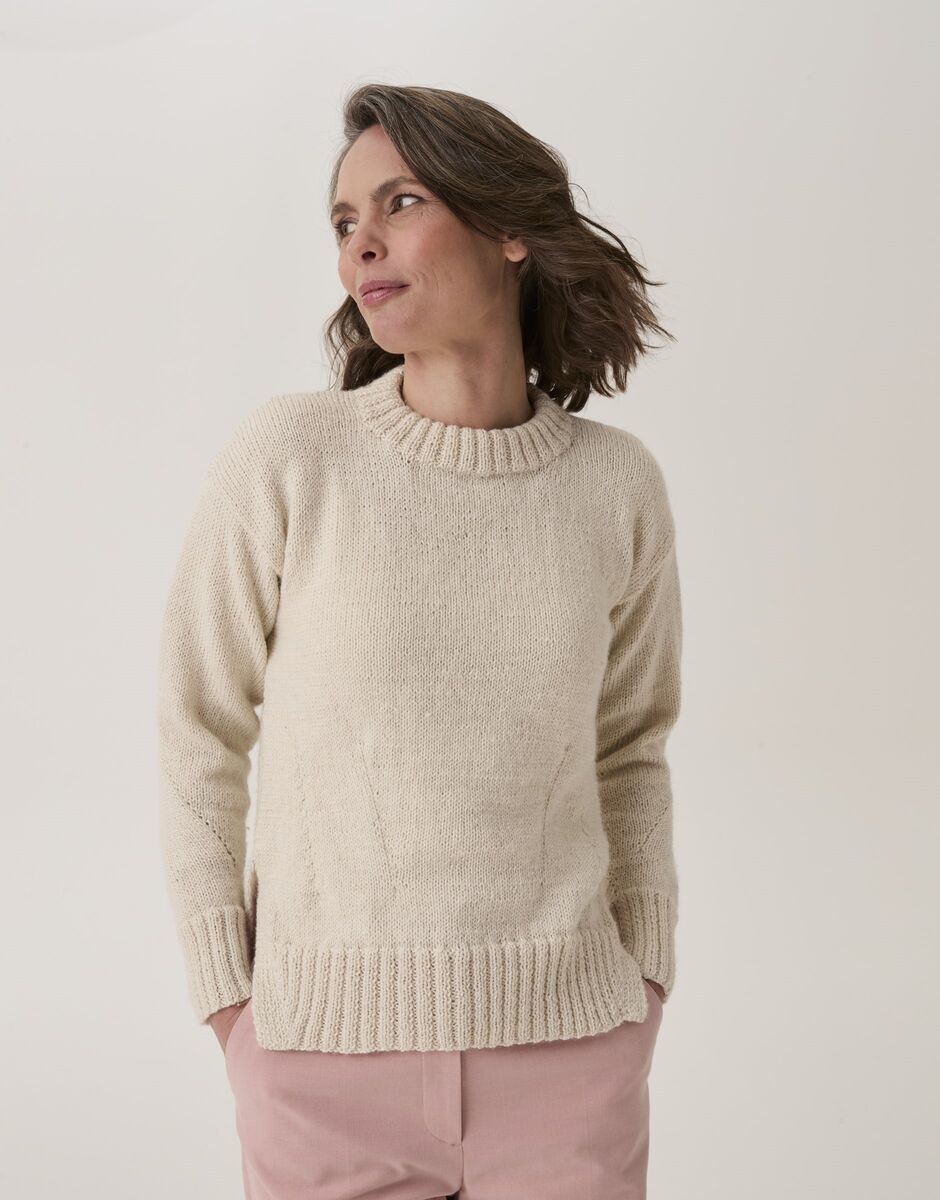 Mushroom Gill Hem Sweater in Sirdar Loveful Bio Blend 10910