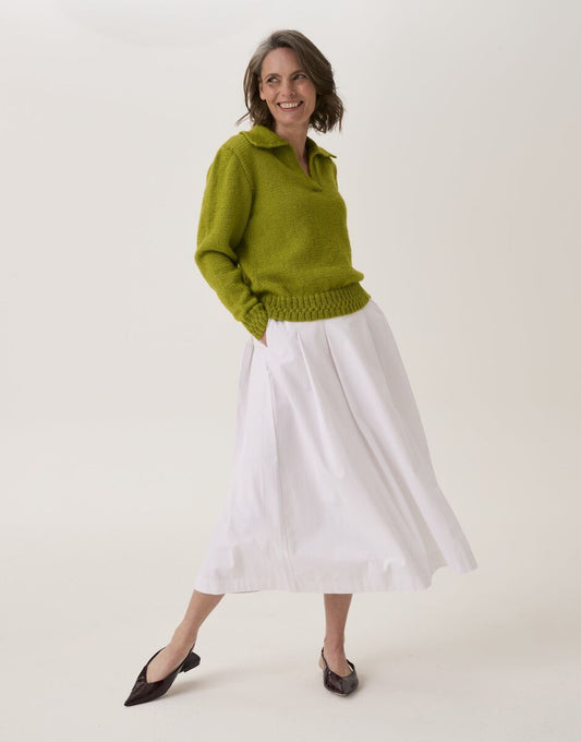 Branched Rib Polo Sweater in Sirdar Loveful Bio Blend (10911)