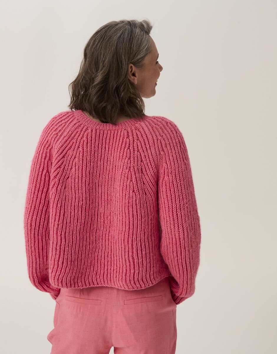 Root System Rib Cardigan in Sirdar Loveful Bio Blend 10913