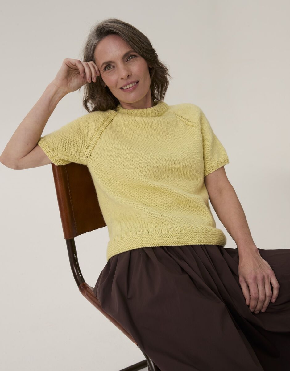 Ringwood Short Sleeve Sweater in Sirdar Loveful Bio Blend 10914