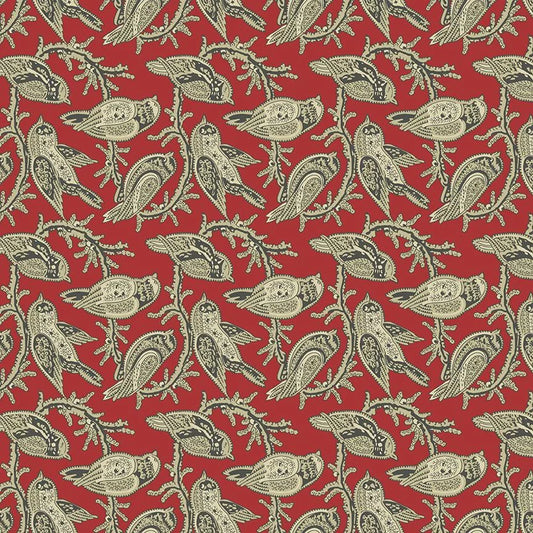 Veranda by Renee Nanneman for Andover Fabrics: Aviary - Crimson (150R)