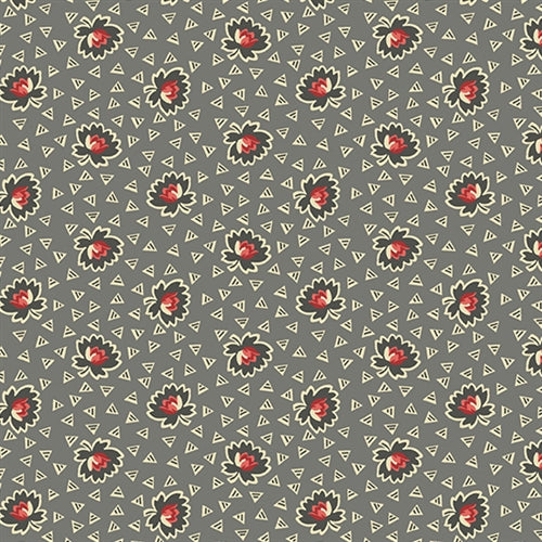 Veranda by Renee Nanneman for Andover Fabrics: Water Lily - Pewter (151C)