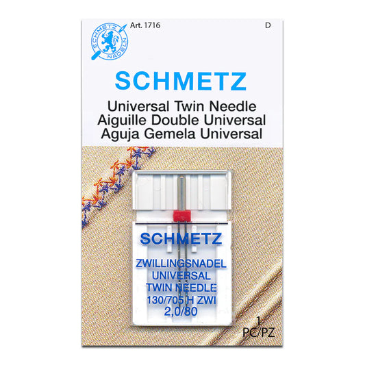 Schmetz Universal Twin Sewing Machine Needle 2.0/80