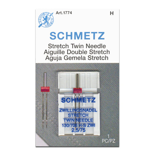 Schmetz Stretch Twin Sewing Machine Needle 2.5/75