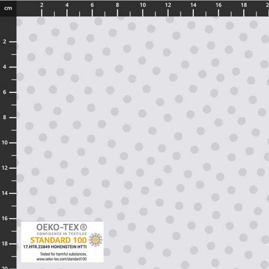 Grey Spot on White Jersey from Stof Fabrics (19-579)