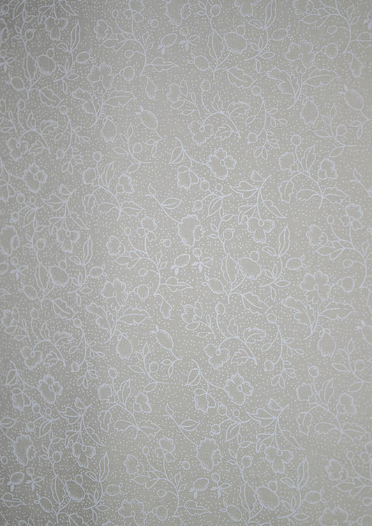 Classic Tone on Tone by Kingfisher Fabrics: Floral - White on Cream (21677W/T)