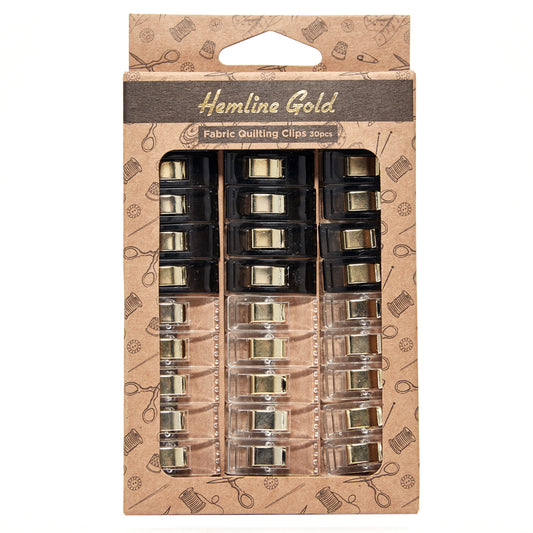 Hemline Gold Fabric Quilting Clips (30 pieces)