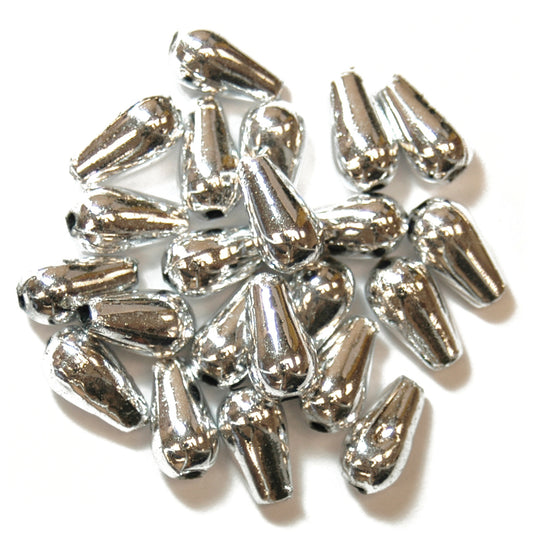 Trimits Pearl Drop Beads 6mm x 9mm: Silver