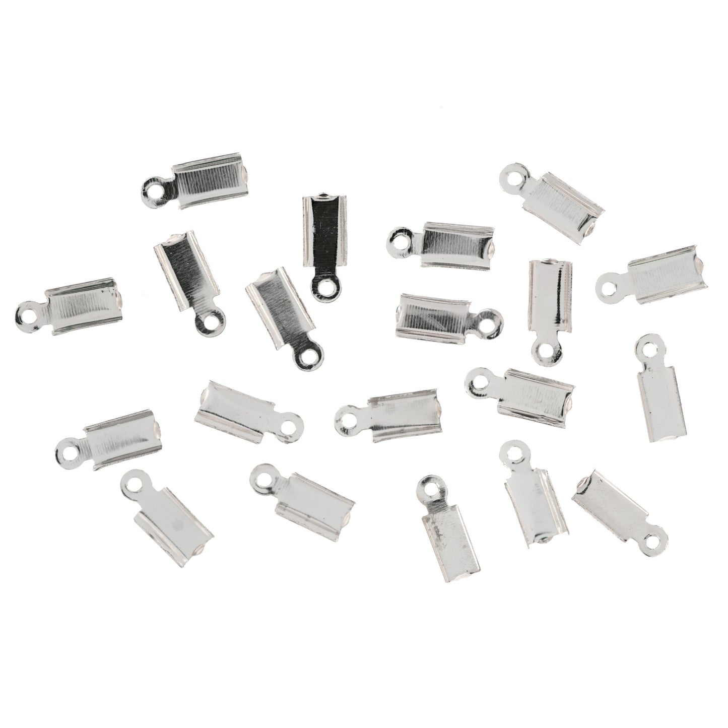 Trimits Leather Crimps/Cord Ends: Flat, Silver