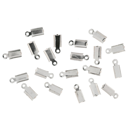 Trimits Leather Crimps/Cord Ends: Flat, Silver