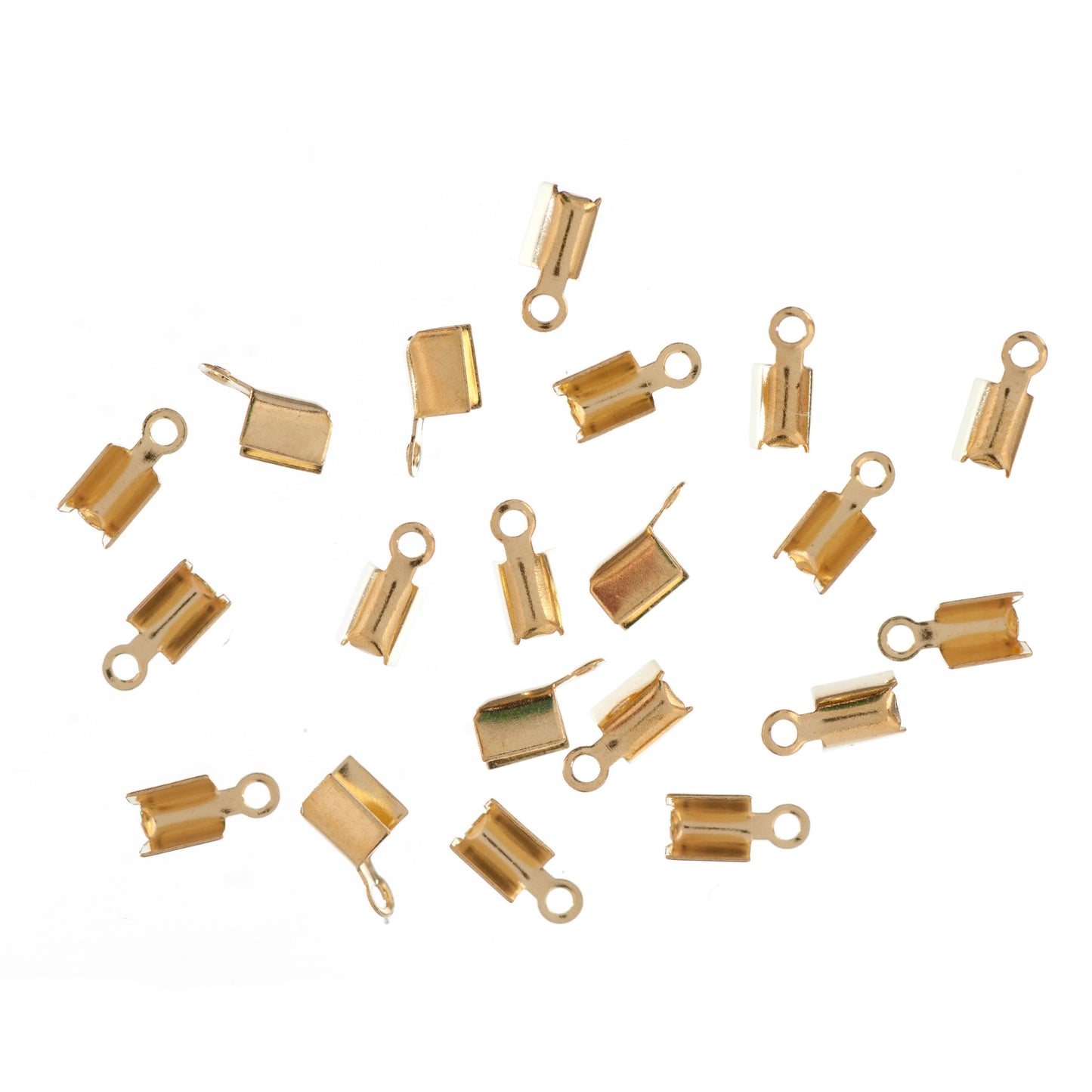 Trimits Leather Crimps/Cord Ends: Flat, Gilt