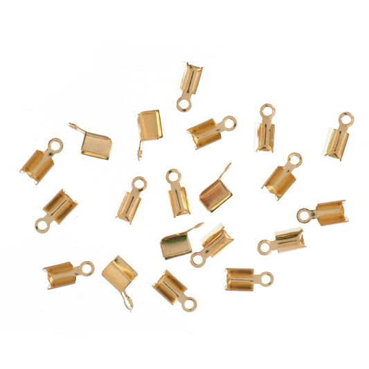 Trimits Leather Crimps/Cord Ends: Flat, Gilt