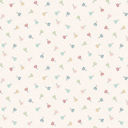 Sewing Room by Makower: Scissors - Cream