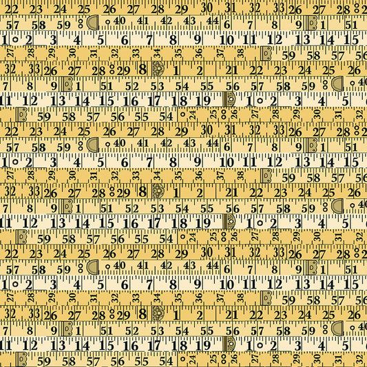 Sewing Room by Makower: Tape Measures - Yellow