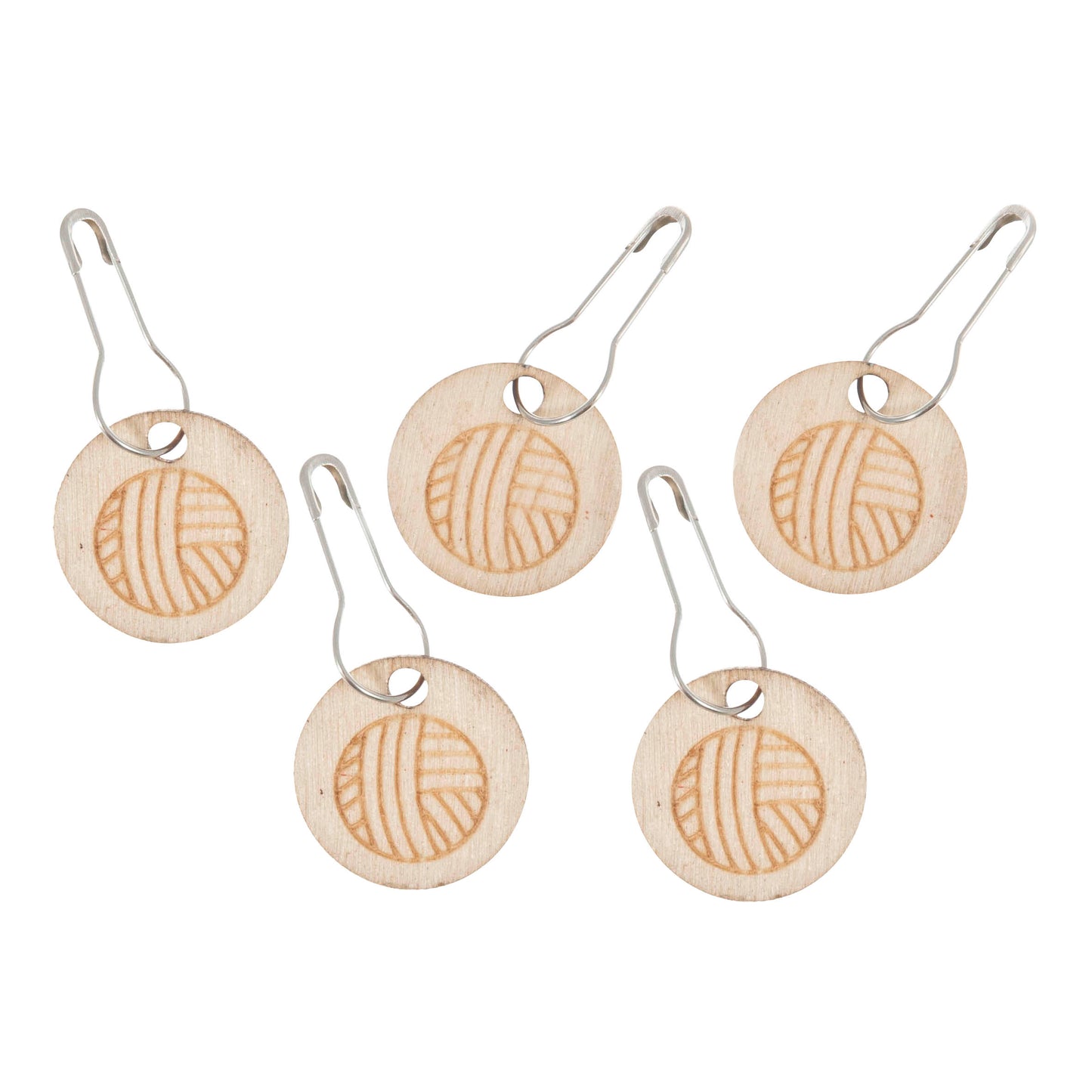 Milward Wooden Stitch Markers: Yarn Balls