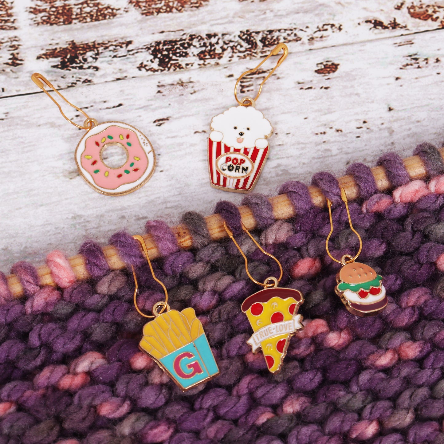 Milward Metal Stitch Markers: Snacks