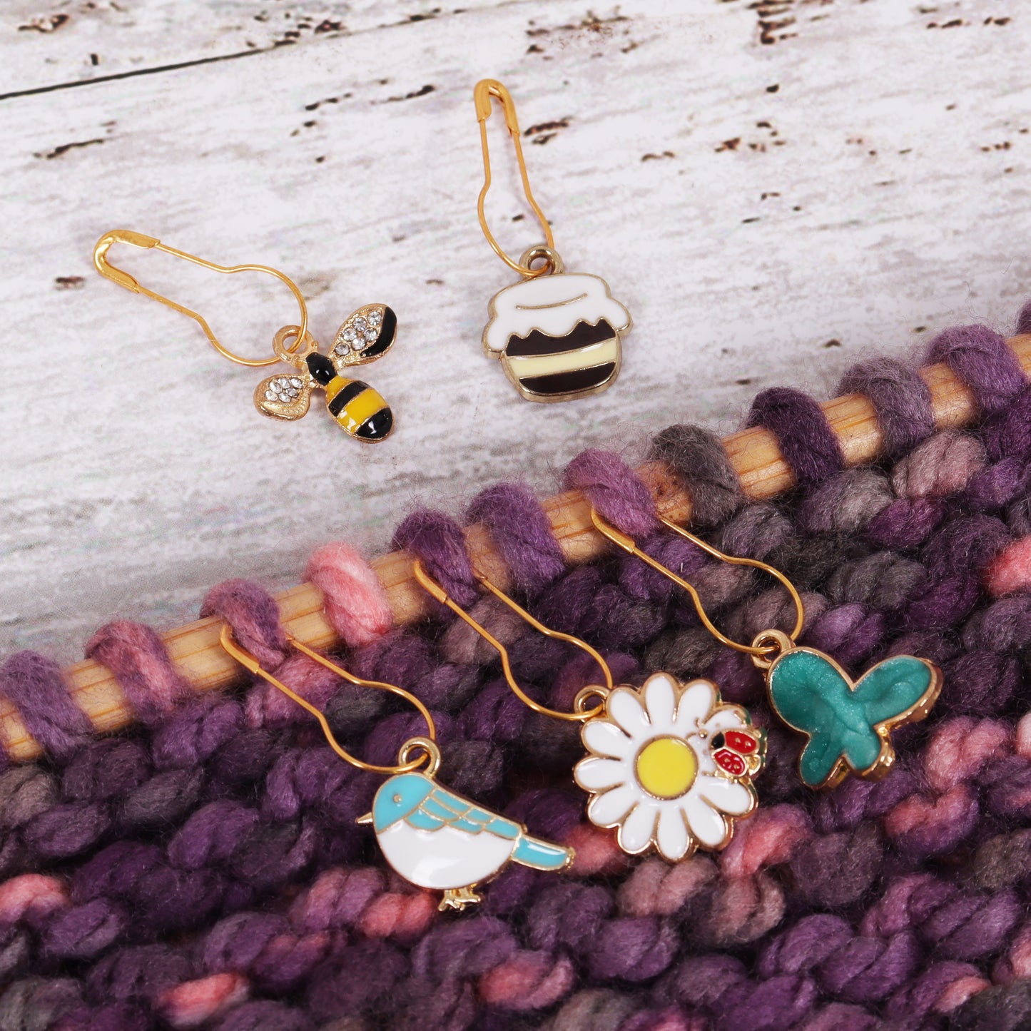 Milward Metal Stitch Markers: Bee Happy