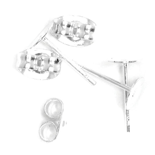 Trimits Ear Post - Flat Stud and Scroll: Silver