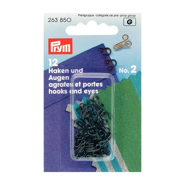 Prym Hooks and Eyes No.2: Black