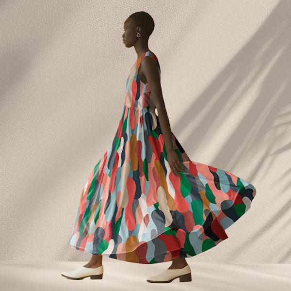 Light & Lush Viscose Twill: Multicolour Abstract