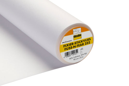 Vilene Fuse 'n' Tear Embroidery Stabiliser (H250/305) 90cm: White