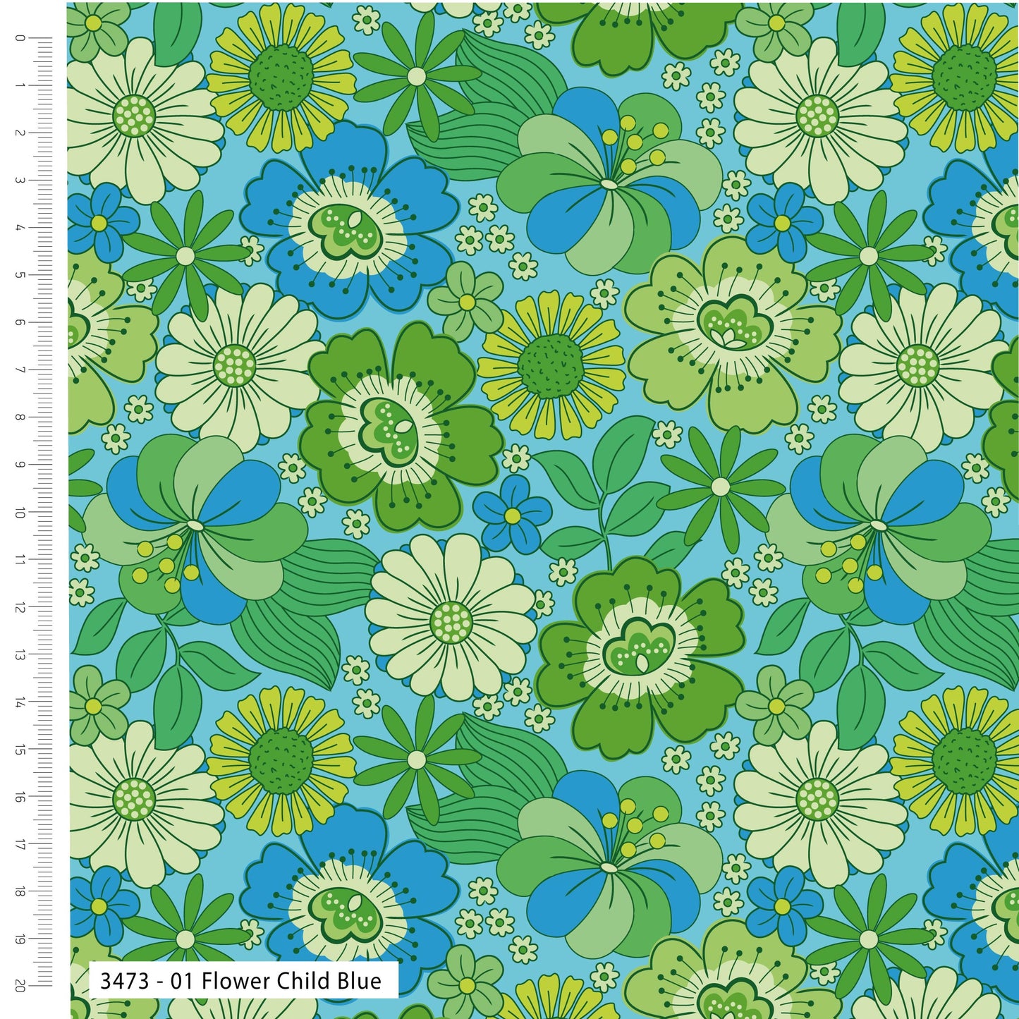 Flower Child Jersey by The Crafty Pie: Blue/Green (3473-01)