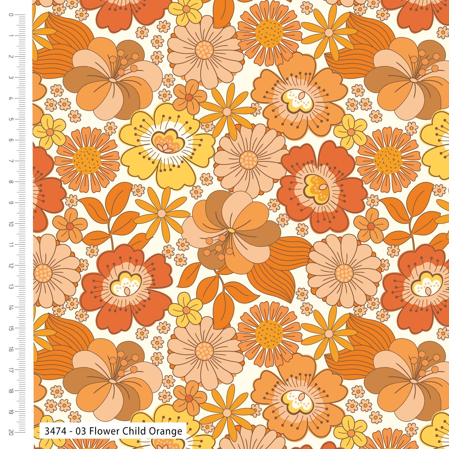 Flower Child Jersey by The Crafty Pie: Orange (3473-03)