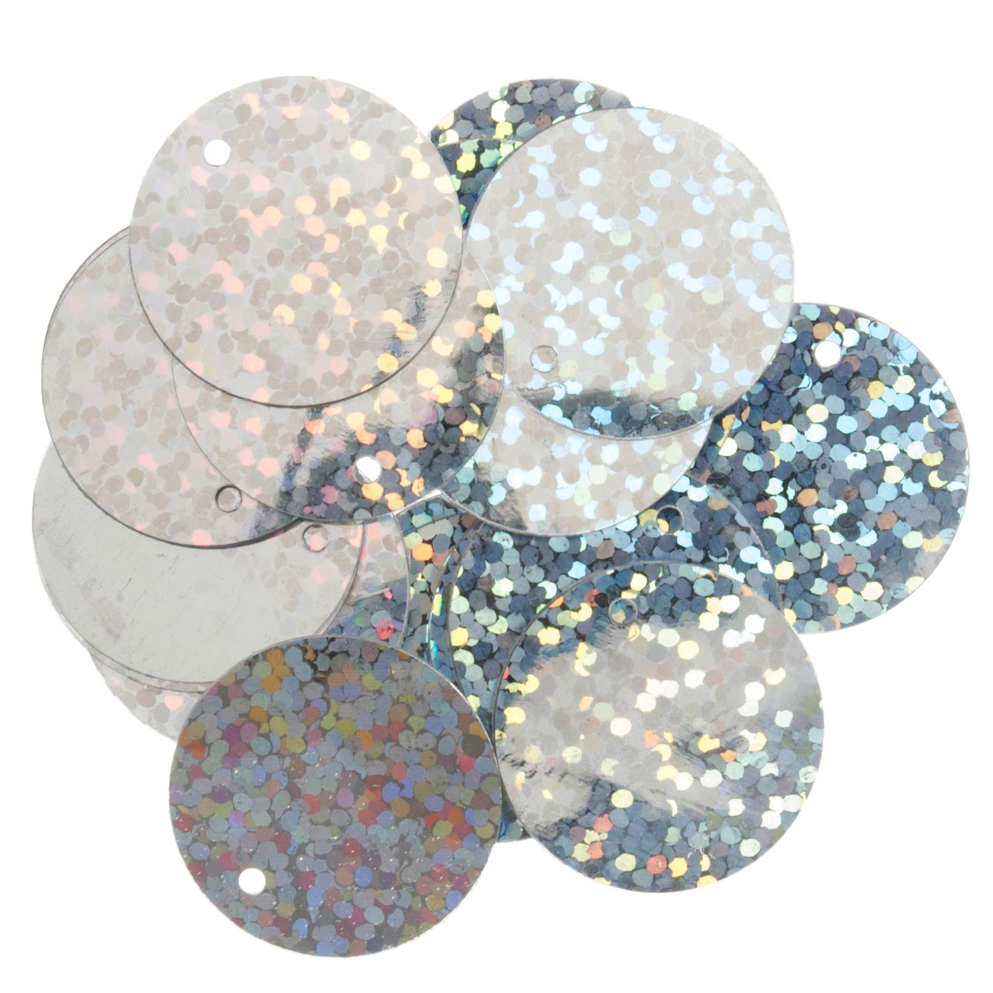 Trimits 20mm Flat Holographic Sequins: Silver