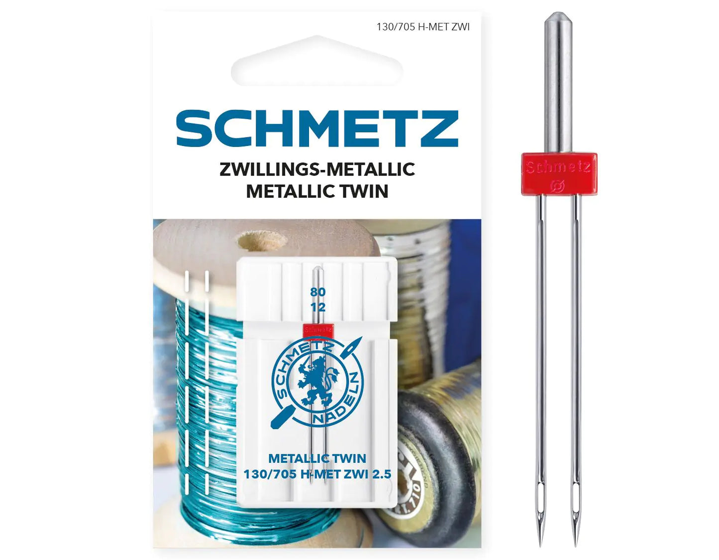 Schmetz Metallic Twin Sewing Machine Needle 2.5/80 (130 MET ZWI)