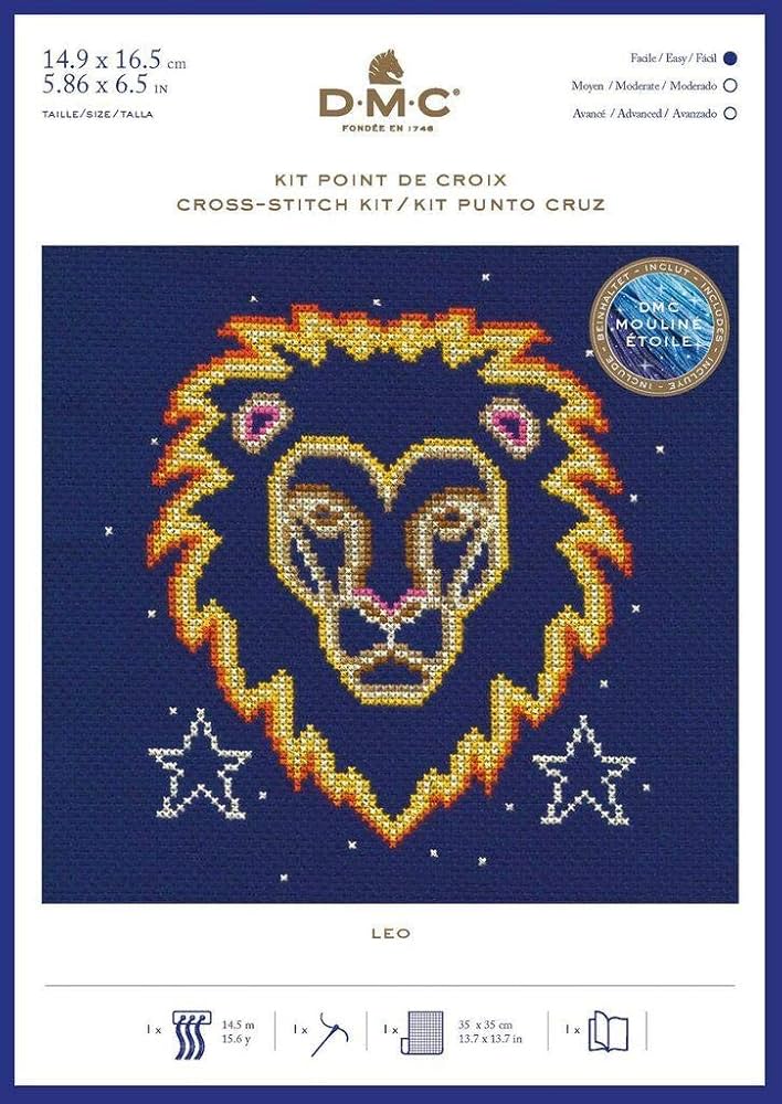 DMC Star Sign Cross Stitch Kit: Leo