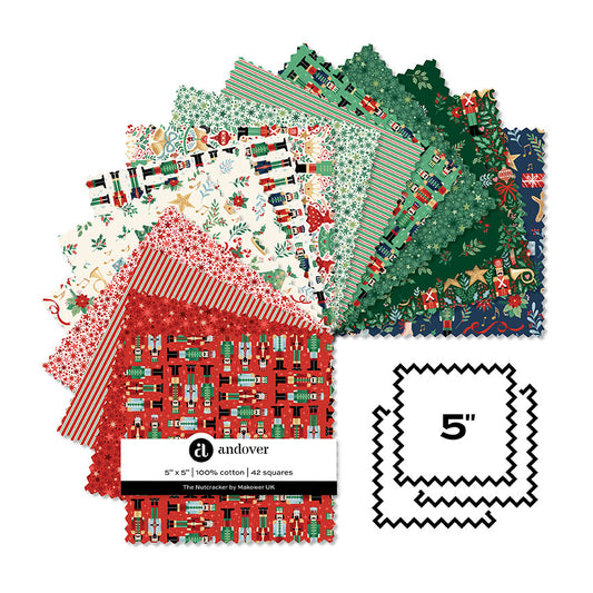 The Nutcracker by Makower: 5" Squares