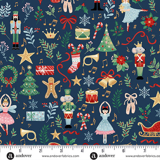 The Nutcracker by Makower: Fairytale - Blue