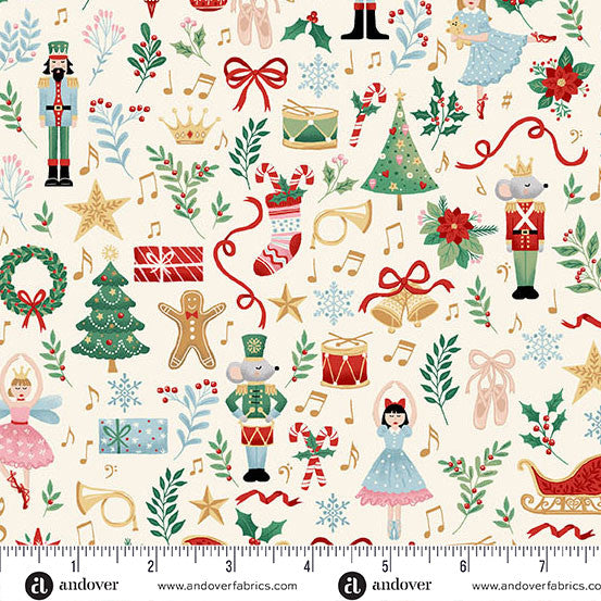 The Nutcracker by Makower: Fairytale - Cream
