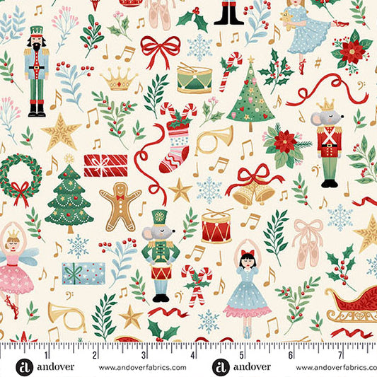 The Nutcracker by Makower: Fairytale - Cream