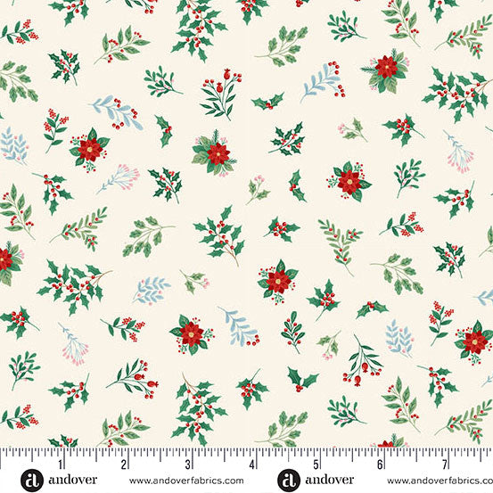 The Nutcracker by Makower: Foliage - Cream