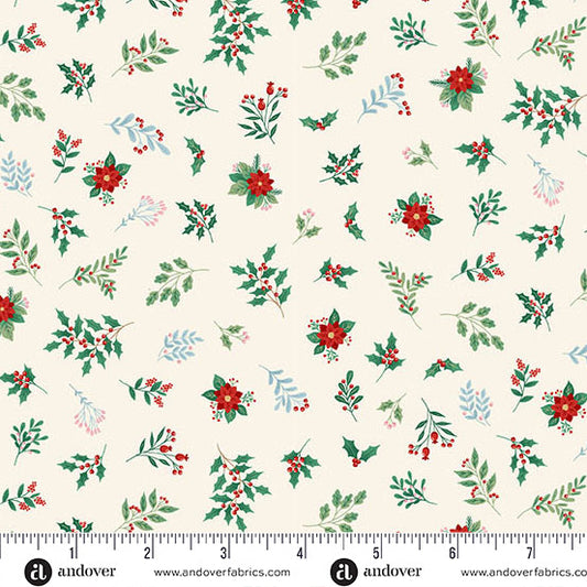 The Nutcracker by Makower: Foliage - Cream