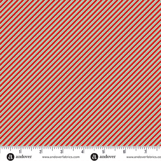 The Nutcracker by Makower: Candy Cane Stripe - Red
