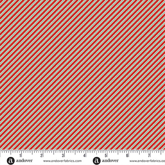 The Nutcracker by Makower: Candy Cane Stripe - Red