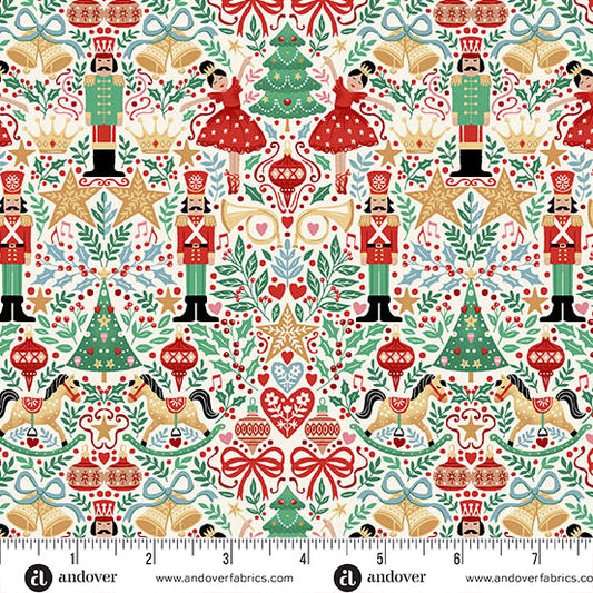 The Nutcracker by Makower: Sugar Plum - Cream