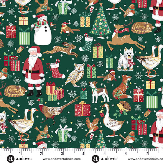 Country Christmas by Makower: Friends - Green